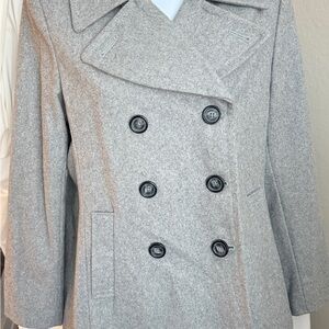 Women's Gray Double-Breasted Coat